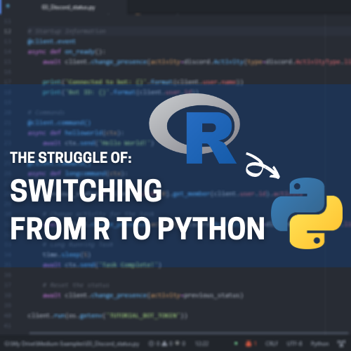 An illustration of a bridge symbolizing the transition from R to Python, with tool logos like ibis, plotnine, and Shiny for Python.